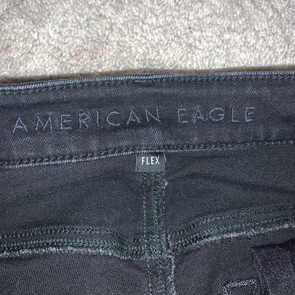 American Eagle Black Flex Jeans: Skinny/Slim 28x30 - Picture 6 of 7